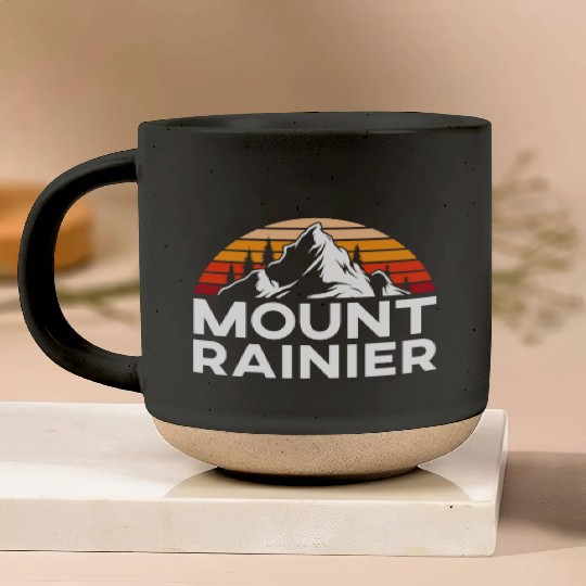 Mount Rainier Mountaineer Summit Sport Hiking Pottery Mugs