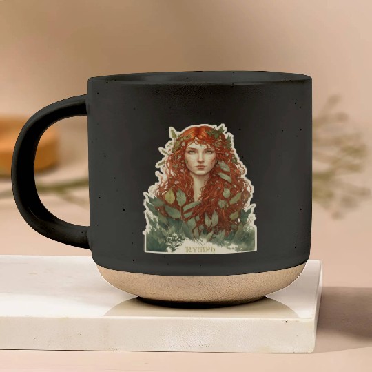 druid red hair spring forest elf nature fairy Pottery Mugs