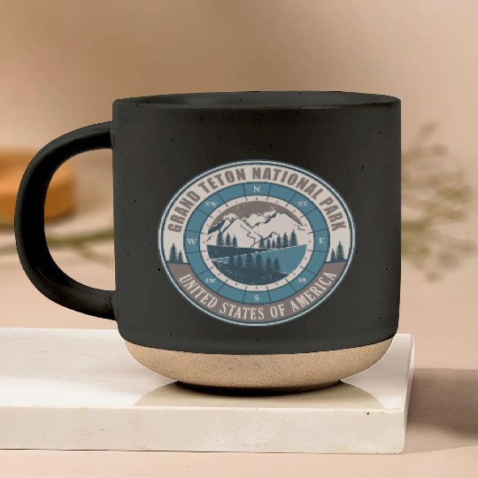 Grand Teton National Park US Vintage Hiking Pottery Mugs