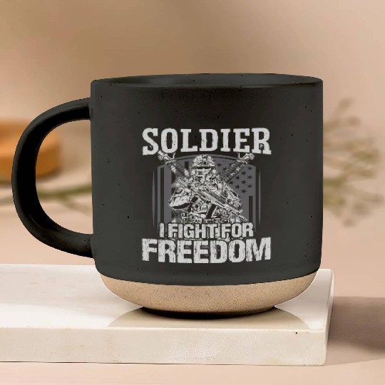 Soldier i fight for freedom military army veteran Pottery Mugs