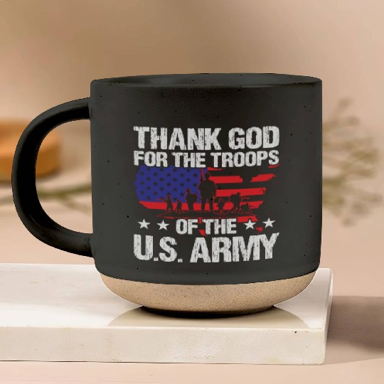 Soldier thank god for troops of us army military Pottery Mugs
