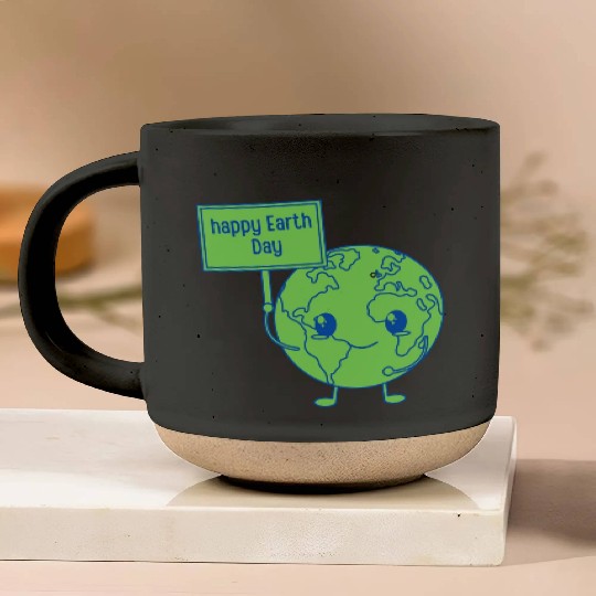 Happy Earth Day Pottery Mugs