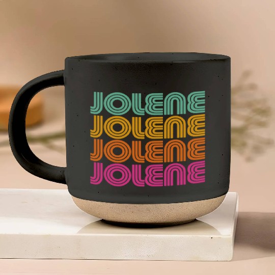 Jolene Retro Vintage 70s 80s Rainbow Pink Song Sun Pottery Mugs