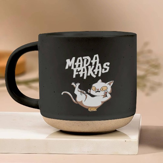 Clumsy Cat I Madafakas I White Cat Pottery Mugs