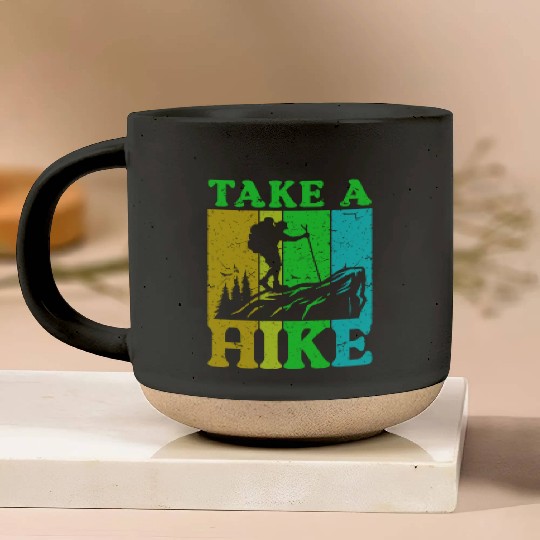 Take a Hike Wanderlust Hiker Hiking Mountains Pottery Mugs