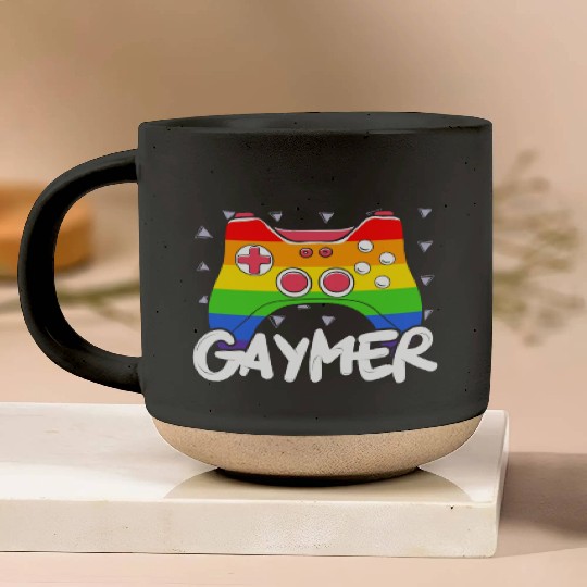 Gaymer Video Game Rainbow Pride Month LGBTQ Gay Pottery Mugs