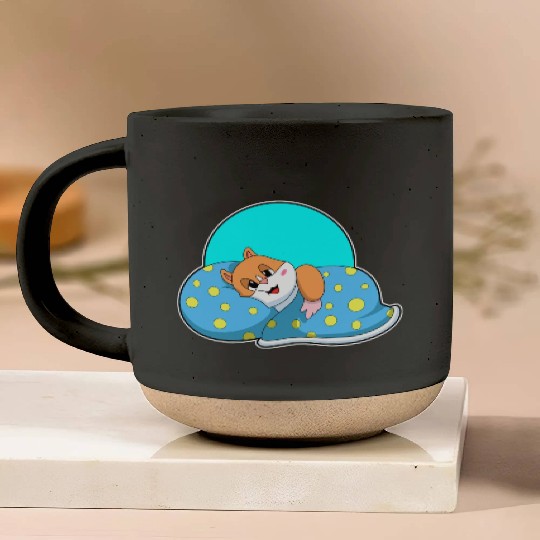 Hamster At Sleeping With Blanket Pottery Mugs