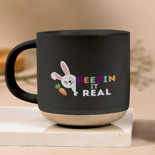 Peepin it real happy easter rabbit sunday Pottery Mugs
