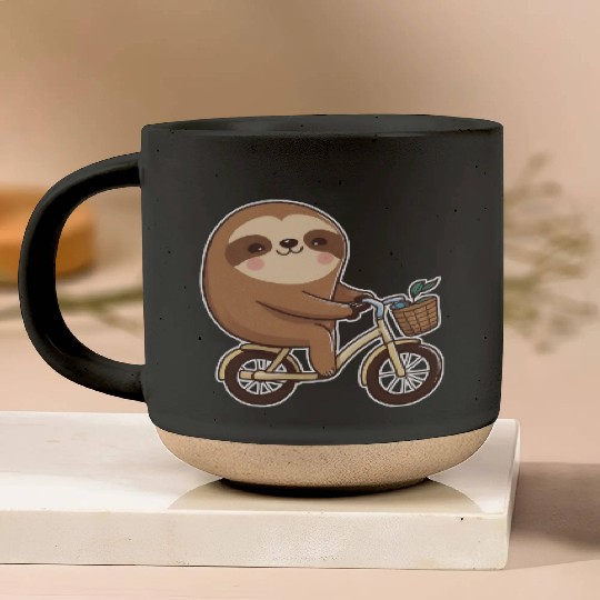 Sloth driving bicycle - funnylazy bike driver gift Pottery Mugs