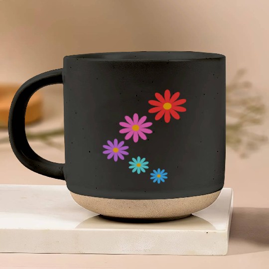 falling multi colored flowers Pottery Mugs