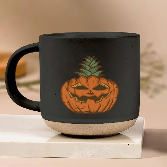 Halloween Pineapple Pumpkin Pottery Mugs