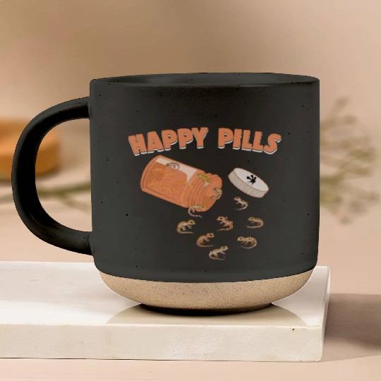 Happy Pills Leopard Gecko Funny Lizard Lovers Pottery Mugs