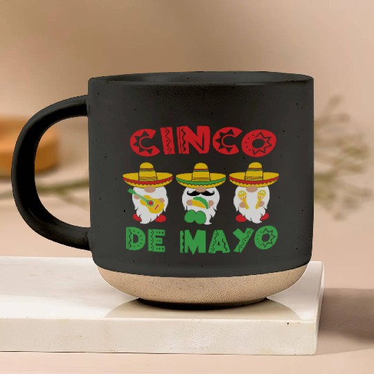 Cinco De Mayo Gnome Sombrero Taco Maraca Guitar Pottery Mugs