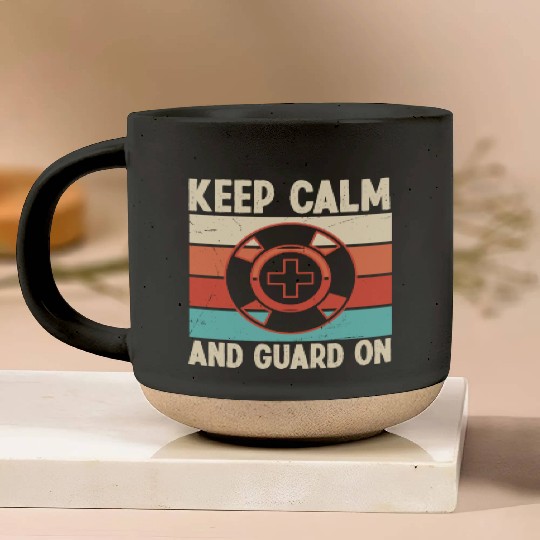 Lifeguard keep calm guard on swimming pool guard Pottery Mugs