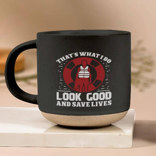 Lifeguard look good save lives swimming pool guard Pottery Mugs