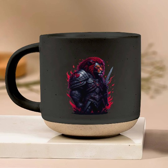 Amazing lion warrior Pottery Mugs