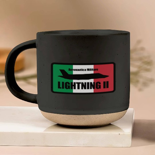 Italian F35 Lightning Small logo trending Pottery Mugs