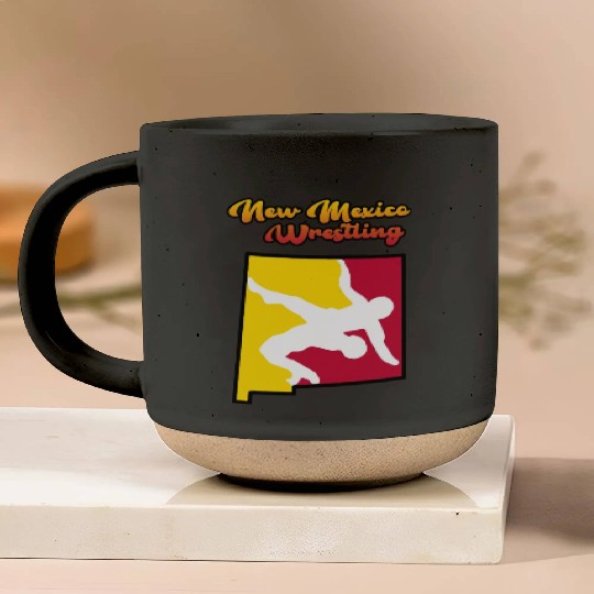 New Mexico Wrestling Pottery Mugs