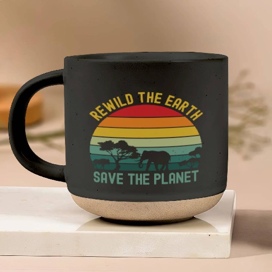 Earth Day Rewild The Earth Save The Planet Nature Pottery Mugs