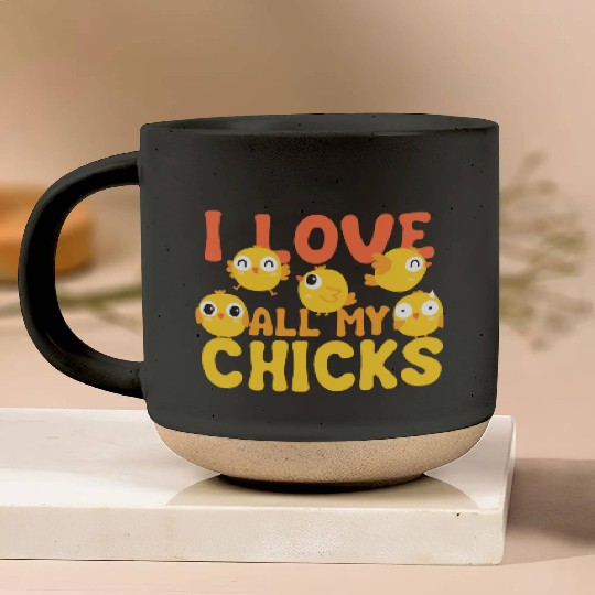 I Love All My Chicks Chicken Farmer Cow Farming Pottery Mugs