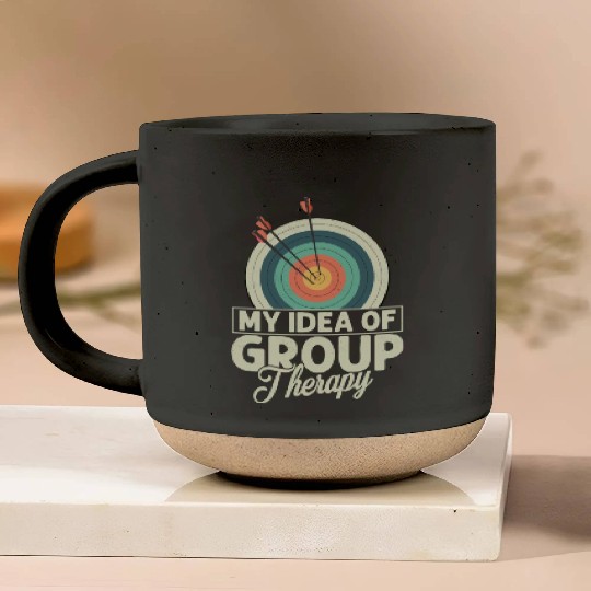 My Idea Of Group Therapy Archery Target Bow & Arro Pottery Mugs