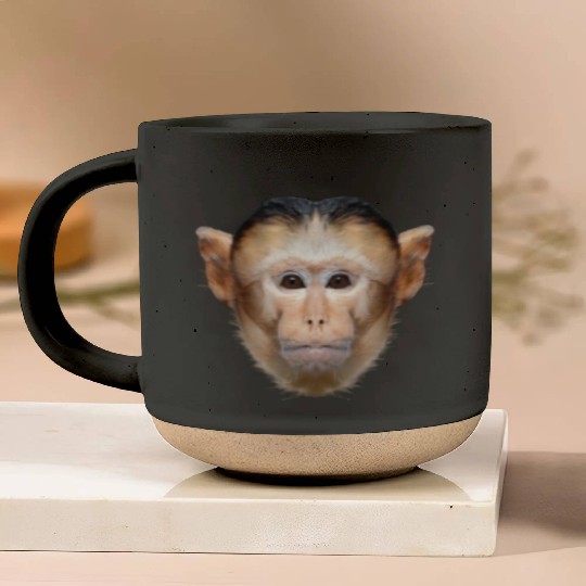 Capuchin Monkey Face Pottery Mugs