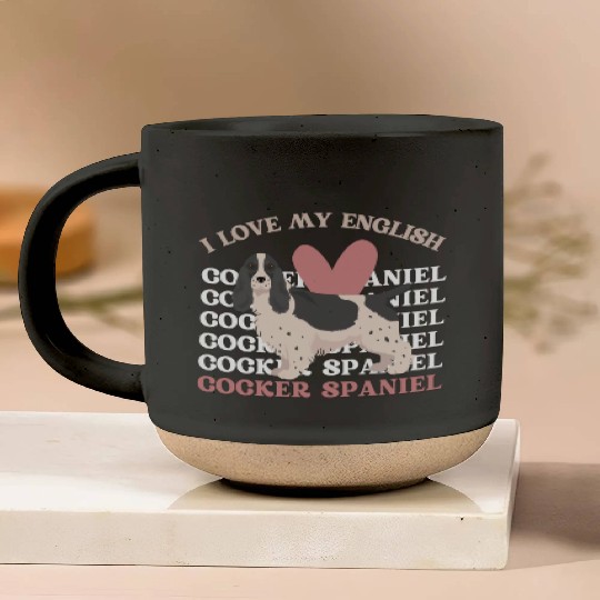 I love my English Cocker Spaniel dog mom dog dad Pottery Mugs