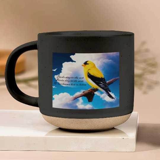 Birds sing Pottery Mugs