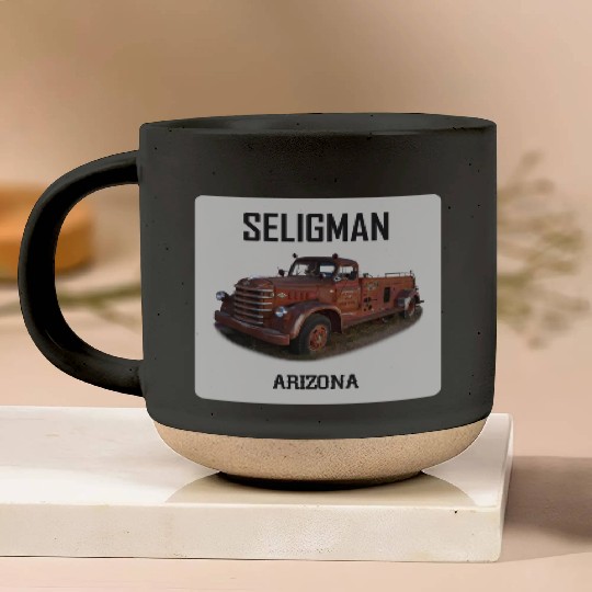 Old car city of Seligman in Arizonna, US Route 66 Pottery Mugs