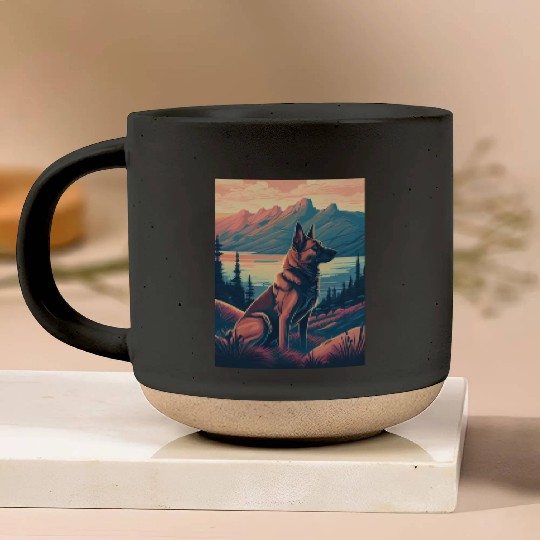 Belgian Malinois Nature Pottery Mugs