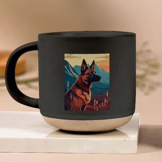 Belgian Malinois Nature Pottery Mugs