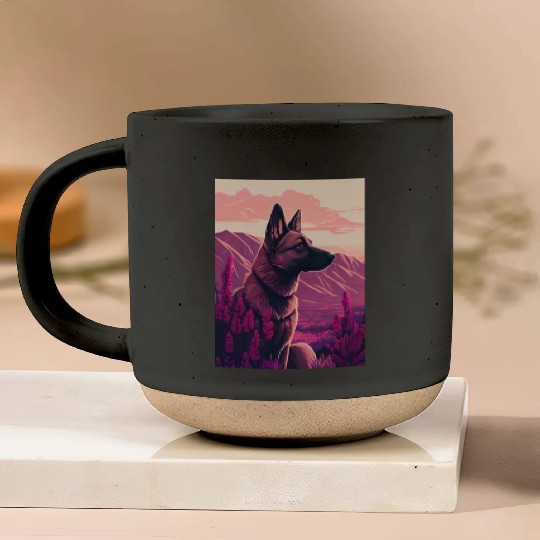 Belgian Malinois Nature Pottery Mugs