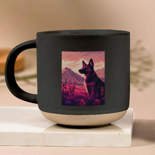 Belgian Malinois Nature Pottery Mugs