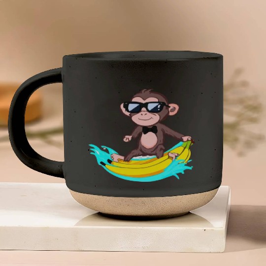 Funky Monkey Business Pottery Mugs