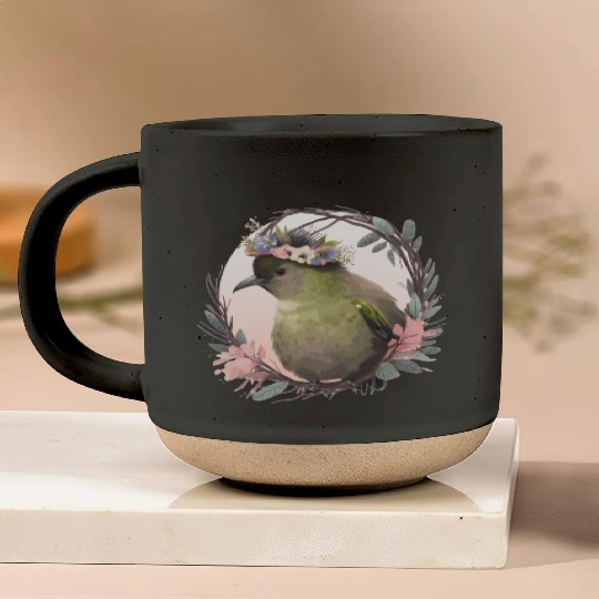 Tropical Kiwi Bird Flower Crown Floral Exotic Bird Pottery Mugs