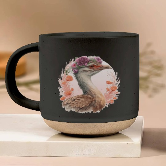 Cute Bustard Bird Watching Flower Crown Floral Bir Pottery Mugs