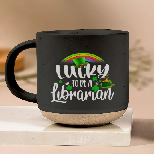 Irish Lucky To Be A Librarian St Patricks Day Pottery Mugs