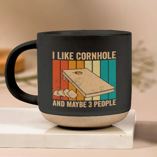 Funny Cornhole Retro Pottery Mugs