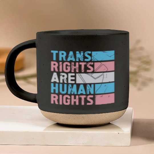Trans Rights Are Human Rights Support LGBT Pride Pottery Mugs
