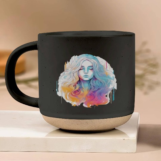 Glimmering Holographic Girl The Future is Now Pottery Mugs