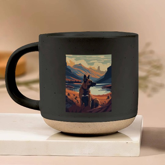 Belgian Malinois Nature Pottery Mugs