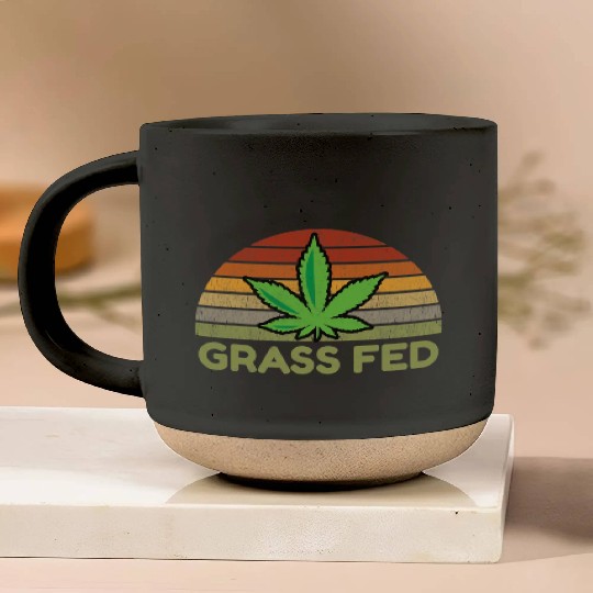 Grass Fed Hemp Farmer Weed Cannabis Marijuana Pottery Mugs