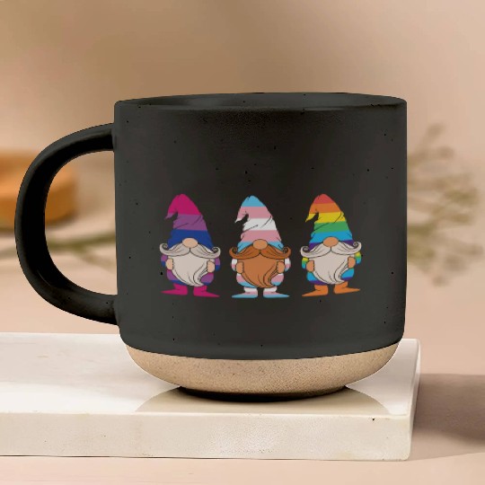 Cute Gnomes Elf LGBTQ Rainbow LGBT Pride Month Pottery Mugs