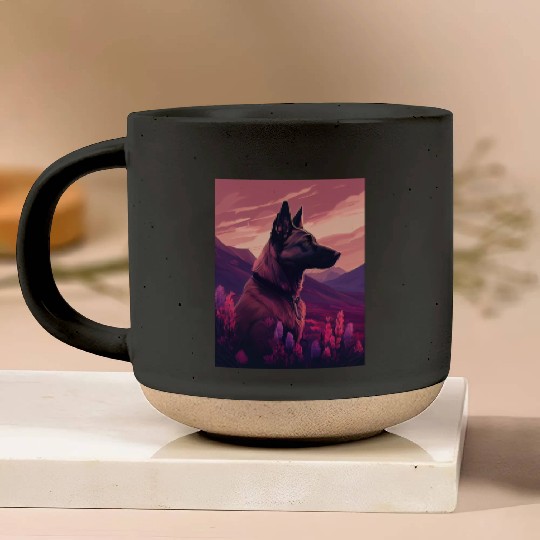 Belgian Malinois Nature Pottery Mugs