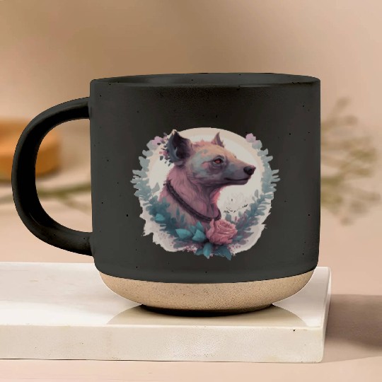 Watercolor Hyena Flower Crown Africa Safari Animal Pottery Mugs
