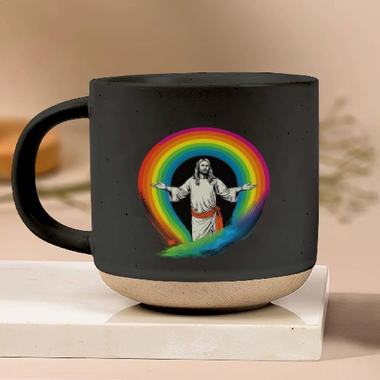 Rainbow Jesus: Embrace Love, Faith, and LGBTQ Pottery Mugs