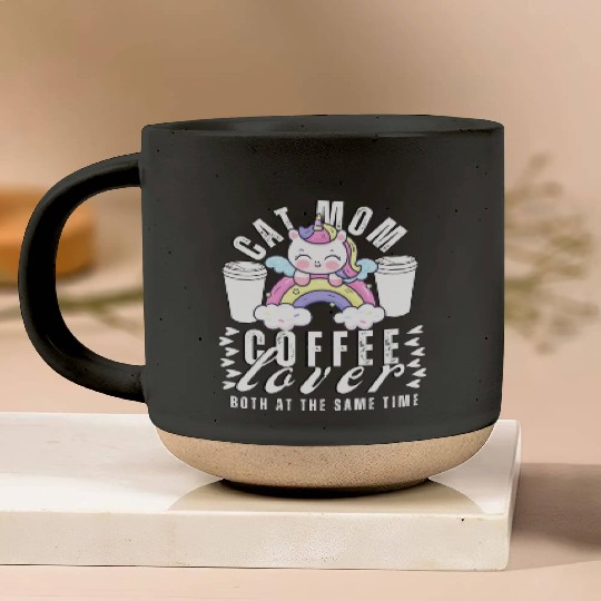 Cat Mom Coffee Lover Unicorn Pottery Mugs