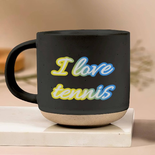 I love tennis and tennis love Pottery Mugs