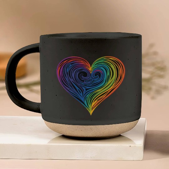 Pride & Joy: Rainbow Heart, Embracing LGBT Love & Pottery Mugs