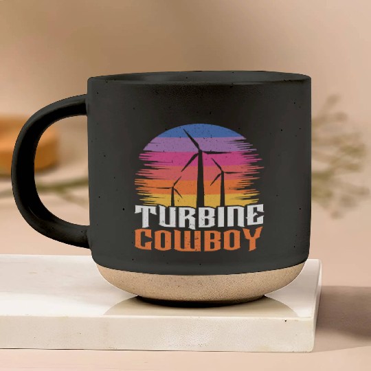 Turbine Cowboy Wind Renewable Energy Windmill Pottery Mugs